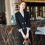 Women Pants Suit Uniform Designs Formal Style Office Lady Bussiness Attire Black Loose Leisure Professional Suit Suit for Women