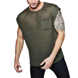 Rave Outfits Mens Long Sleeve Shirt Casual Sexy Knitted Men Personality Vest