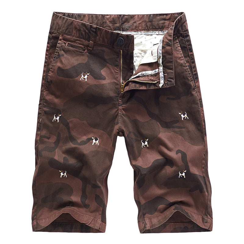Men Shorts Sports Shorts Summer Animal Embroidered Overalls Camouflage Slim Shorts