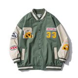 Kanye Bomber Jacket Letter Embroidery Loose Multicolor Casual