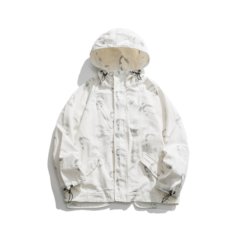 Men's Spring Hooded Jacket Men's Loose Casual Jacket Men's Large Size Sports Retro Student All-Matching Jacket Men Jacket