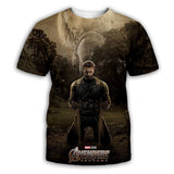 Captain America T Shirt Avengers 3D Digital Printed round Neck T-shirt