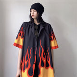 Harajuku Clothing for men Casual Shirts Short Sleeve Loose Shirt