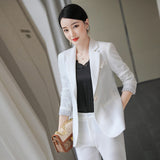 Women Pants Suit Uniform Designs Formal Style Office Lady Bussiness Attire Fall/Winter Slim White-Collar Workwear