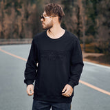 Men plus Size Sweatshirt Autumn and Winter Men's Sweater Letter Embossed Pure Bottoming Single-Wear Sweater