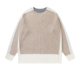 Winter Fleece Sweatshirts Autumn And Winter Stitching Arrow Round Neck Pullover Knitted Sweater