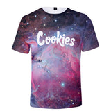 Cookies Shirt Cookies Starry Sky 3D Short Sleeve T-shirt Youthful Simplicity Short Sleeve