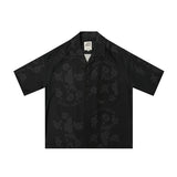 Men Shacket Long Sleeve Autumn Shirt Summer Casual Shirt Short Sleeve Lapel Loose Retro Printed T-shirt