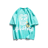 Men's T Shirt Summer Casual Tops Men's Summer Fashion Brand Large Printed Loose Short Sleeve T-shirt Men's and Women's Neutral Fashion Short Sleeve