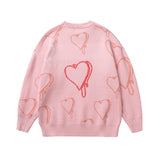 Men Fall Outfits Vintage Cartoon Letter Autumn Sweater Knitwear Coat