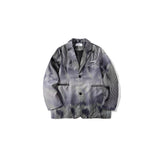 Men Fall Outfits Tie-Dye Gradient Long Sleeve Coat Leisure Suit