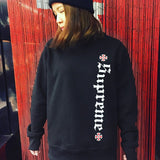 Kanye West Hoodie Skateboard Embroidered Printed round Neck Fleece-Lined Sweater Pullover Long Sleeve