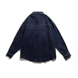 Men Shacket Long Sleeve Autumn Shirt Autumn Solid Color Vintage Denim Shirt Men