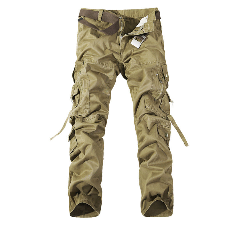 Men Cargo Pants Men's Overalls Trousers Fashion Solid Color plus Size Multi-Pocket Cargo Pants