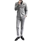 Men Suit Double Breasted Three-Piece Set