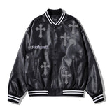 Men Fall Outfits Baseball Uniform Jacket Pilot Leather Jacket