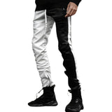 Stacking Jeans Slim Trouser Skinny Jean Spring/Summer Sports Street Men's Color Matching Hip Hop Casual Trousers