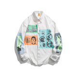 Men Shacket Long Sleeve Autumn Shirt Autumn Printed Men's Shirt