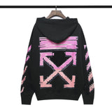 Autumn And Winter Red Gradient Arrow Pattern Hooded Sweater For Men And Women