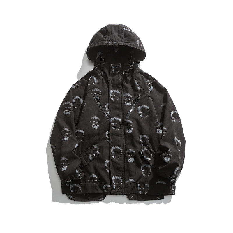 Men's Spring Hooded Jacket Men's Loose Casual Jacket Men's Large Size Sports Retro Student All-Matching Jacket Men Jacket