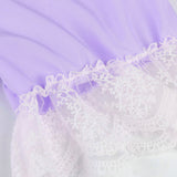 Russian Style Dress V-neck Printed Lace Stitching Lace Cool Dress
