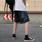 Harajuku Clothing Floral Print Casual Jumpsuit for men Wide Leg Pants Shorts Casual Fashionable