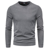 Fall plus Size Men's round Neck Solid Color Pullover Sweatshirt Casual Coat Men Winter Outfit Casual Fashion