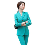 Women Pants Suit Uniform Designs Formal Style Office Lady Bussiness Attire Fashion Host Loose Pants Work Clothes