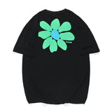 Men T Shirt Summer Casual Tops Men's Clothes Summer Wear Vintage Men's round Neck Short Sleeve Casual Loose Flower Print T-shirt