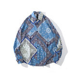 Men Fall Outfits Vintage Top Shirt Loose Long Sleeve Jacket