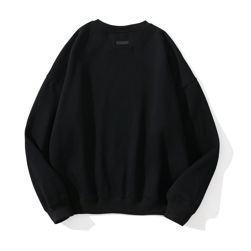 Fog Fear of God Sweatshirt Letter G plus Velvet round-Neck Pullover Men and Women Loose Long Sleeve Bottoming Shirt