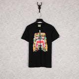 A Ape Print T Shirt Summer Zipper Printed Short Sleeve