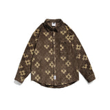 Men Shacket Long Sleeve Autumn Shirt Fall Long Sleeve Shirt Men's Vintage Corduroy Shirt Versatile Loose Top