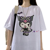 Kuromi Costume Short Sleeve T-shirt Women's Half Sleeve Girlish Style Bottoming Shirt Top Clothes