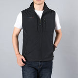 Mens Golf Vest Sports Slim Jacket Men's Sport Leisure Vest Spring and Autumn Vest Man Sleeveless plus Size Vest