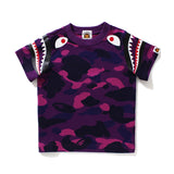 A Ape Print for Kids T Shirt Fashion Brand Camouflage Print Short Sleeve Shark Cotton