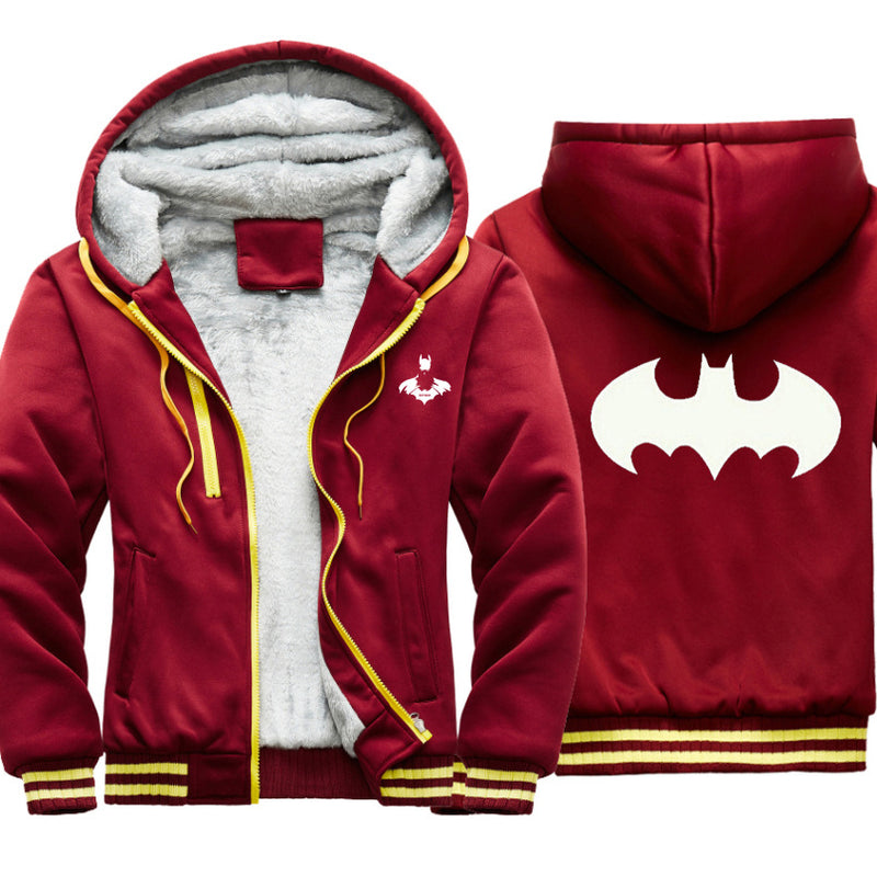 Batman Hoodie Cardigan Sports Fleece Padded