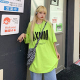 Harajuku Clothing Men's T-shirt Classic Shirts Short Sleeve Letter Print T-shirt Loose Men's and Women's Pullover Top Bottoming