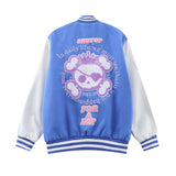 Mens Fall Outfits Retro Hip Hop Klein Blue Stitching Baseball Uniform Jacket for Men