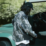 Men Shacket Long Sleeve Autumn Shirt Autumn Irregular Patch Stitching Casual Couple Shirt