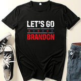 Let's Go Brandon T Shirt Summer Personalized English Printed Short Sleeve T-shirt