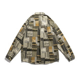 Men Shacket Long Sleeve Autumn Shirt Autumn Vertical Stripes Stitching Pattern Casual Shirt