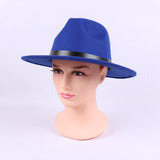 Fedora Hat Solid Color Fur Felt Hat British Retro Fedora Hat Men and Women Flat Brim Gentlemen's Hat