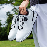 Mens Golf Shoes Automatic Rotating Retractable Shoelace Nail-Free Non-Slip