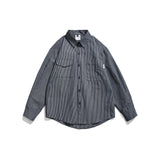 Men Shacket Long Sleeve Autumn Shirt Fall Retro Plaid Long Sleeve Shirt Loose