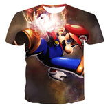 Anime Tshirts Aesthetic Men's Shirt T-shirt 3D Cartoon Characters Mario Printed Short Sleeve Men