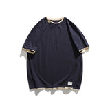 2022 Summer Man T Shirt Fake Two-Piece round Neck Printing