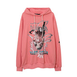 Mens Fall Outfits Portrait Printing Terry Hooded Sweater Couple Loose Top