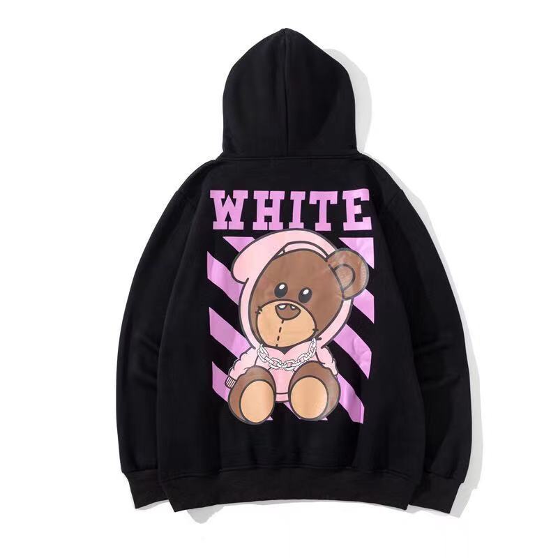 Autumn And Winter Cartoon Bear Series Velvet Padded Hooded Sweatshirt Men And Women Same Style