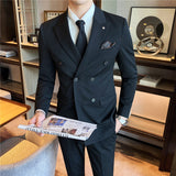 Mens Black Suit Suit Men's Three-Piece Suit Casual Slim Fit Men's Small Business Suit Coat